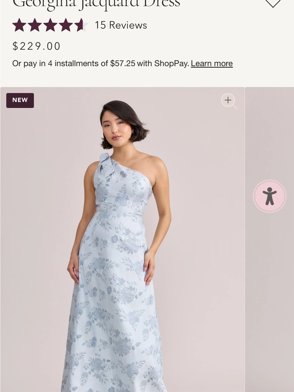 Revelry Luxe Jacquard sky blue Georgina Dress